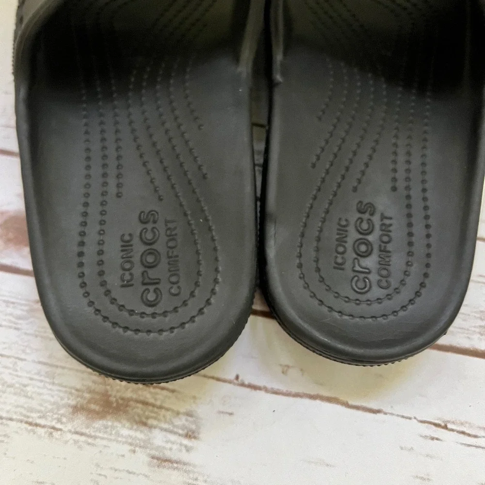 Crocs Classic Slide Black Lightweight Water‎ Friendly Men 8 Women 10